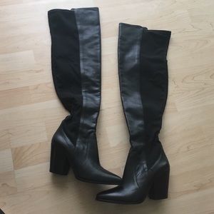 Over the knee black heeled Vince Camuto boots